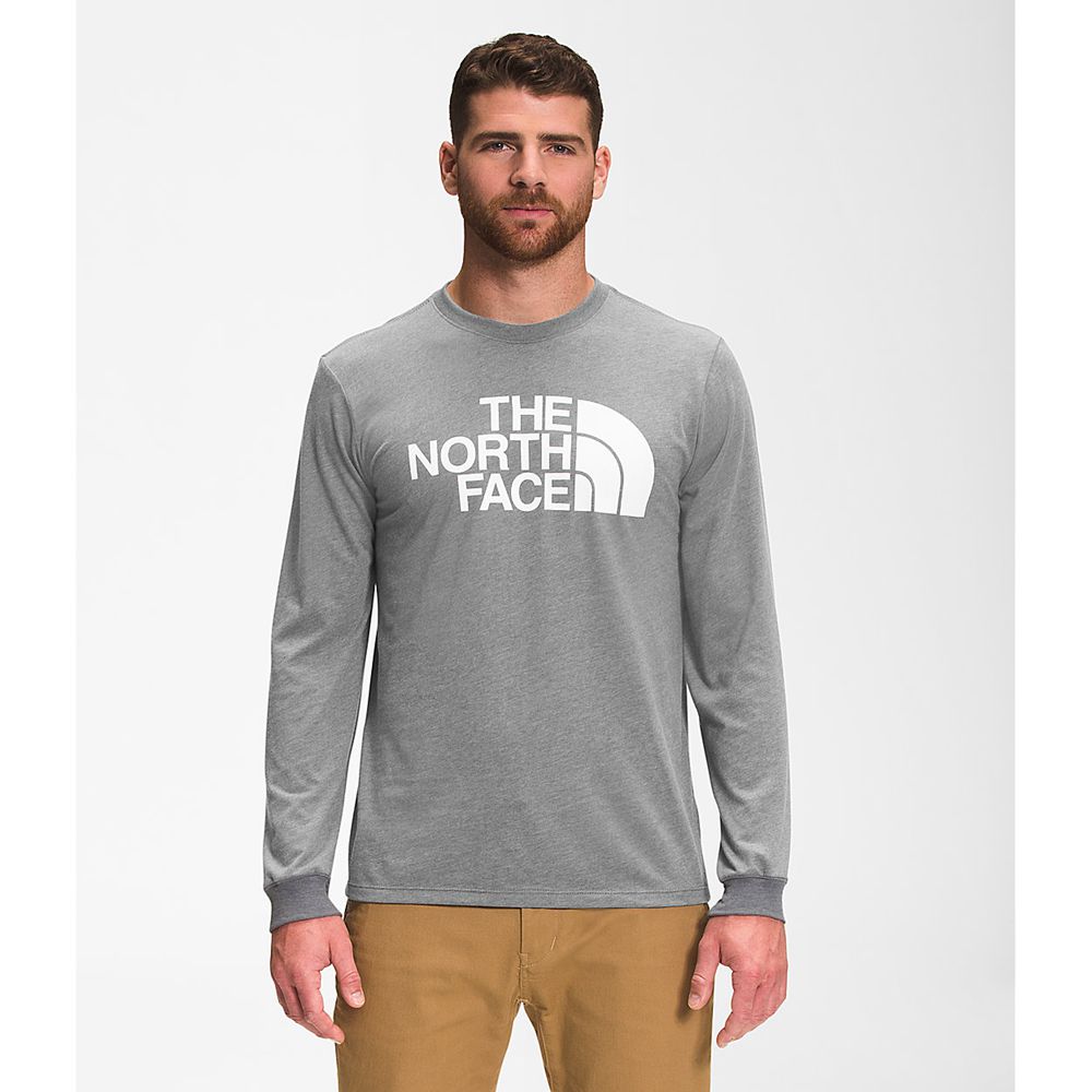 The North Face Long Sleeve Mens Australia - The North Face Long Sleeve Half Dome Grey / White (VPY-3